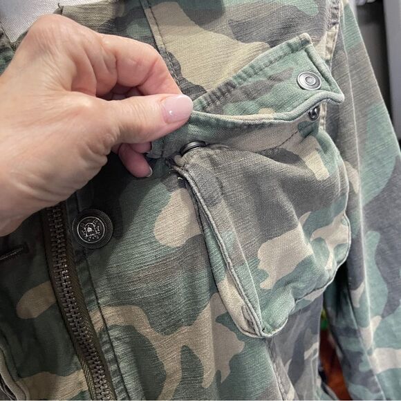 Free People Not Your Brothers Faded Green Camo Print Surplus Jacket ,XS - Picture 6 of 14